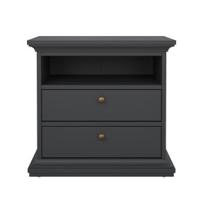 Venedig Nachttisch breite 2 Schubladen und 1 Raum matt grau.