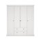 Venedig Kleiderschrank 4-Trg. mit 2 Schubladen Breite 181 cm, Hhe 200 cm weiss.