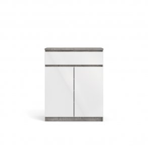 Nada Sideboard 2 Tren und 1 Schublade, beton dekor,weiss hochglanz.