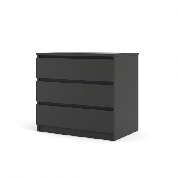 Nada Kommode 3 Schubladen mattschwarz.