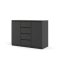 Nada Sideboard 2 Türen und 4 Schubladen, mattschwarz.