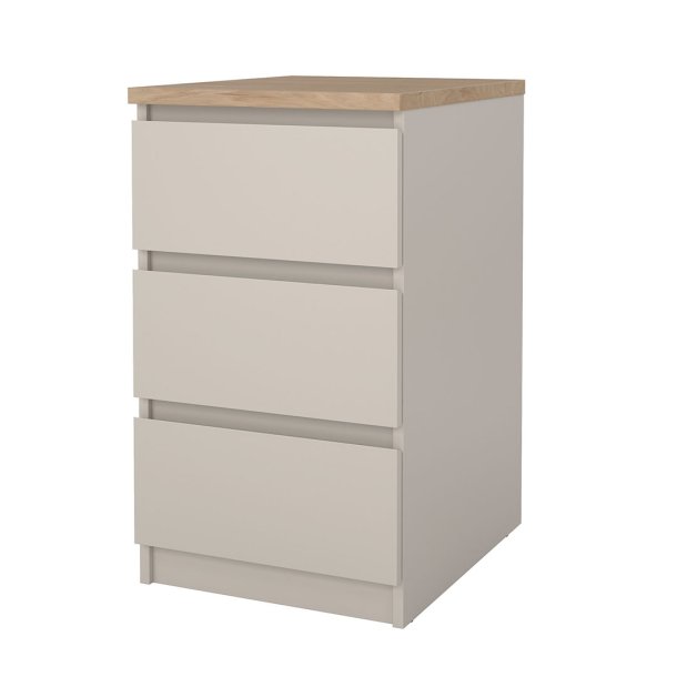 Naia stolik nocny 3 szuflady dąb dekor.