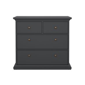 Venedig Kommode 4 Schubladen matt grau.