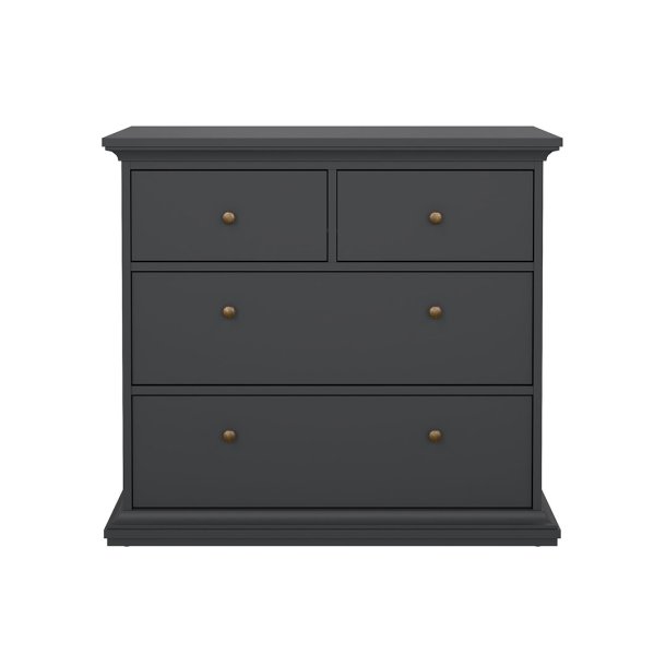 Venedig Kommode 4 Schubladen matt grau.