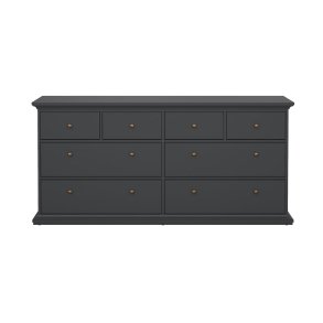 Venedig Kommode 8 Schubladen matt grau.