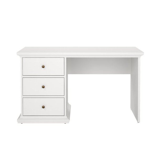 Venedig Schreibtisch mit 3 Schubladen Breite 130 cm, Hhe 73 cm wei.