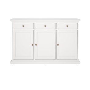 Venedig Sideboard 3 Türen und 3 Schubladen, Breite 143 cm, Höhe 91 cm weiß.