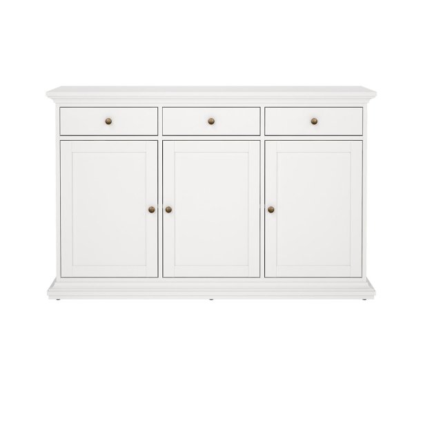 Venedig sknk 3 lger og 3 skuffer, bredde 143 cm, hjde 91 cm hvid.