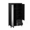 Madrid Kleiderschrank 199x103x59cm, 1 Tr, 1 Spiegeltr, 2 Schubladen matt schwarz.