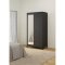 Madrid Kleiderschrank 199x103x59cm, 1 Tr, 1 Spiegeltr, 2 Schubladen matt schwarz.