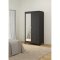Madrid Kleiderschrank 199x103x59cm, 1 Tr, 1 Spiegeltr, 2 Schubladen matt schwarz.