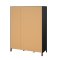 Madrid Kleiderschrank 199x150x59cm, 2 Tren, 1 Spiegeltr, 2 Schubladen matt schwarz.