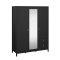 Madrid Kleiderschrank 199x150x59cm, 2 Tren, 1 Spiegeltr, 2 Schubladen matt schwarz.