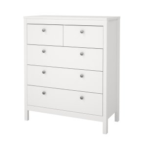 Madrid Kommode 5 Schubladen wei.