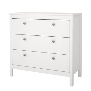Madrid Kommode 3 Schubladen wei.