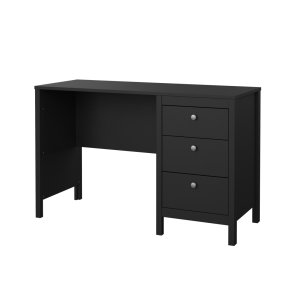 Madrid Schreibtisch 3 Schubladen schwarz matt.