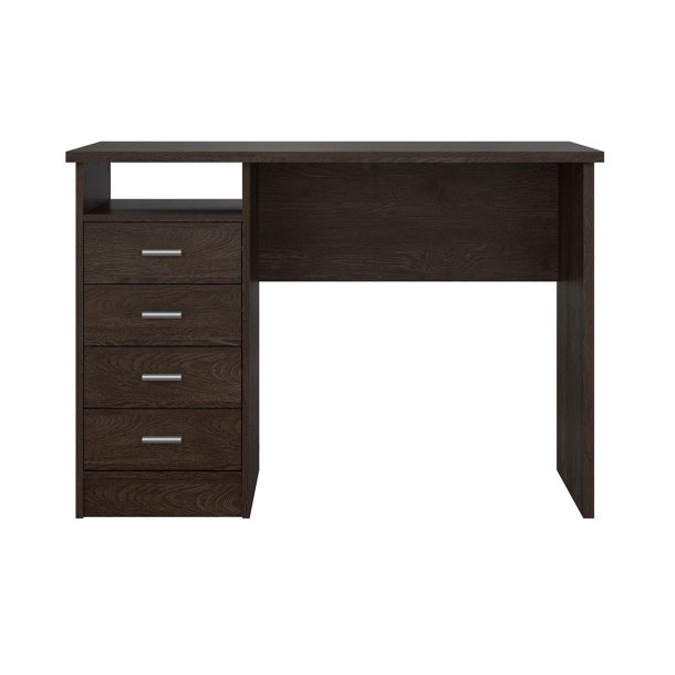 FunctionPlus Schreibtisch 4 Schubladen, 1 Ablage dunkel.