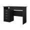 FunctionPlus skrivebord 5 skuffer, 1 hylde sort ask dekor.