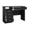 FunctionPlus skrivebord 5 skuffer, 1 hylde sort ask dekor.