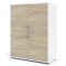 Prisme Aktenschrank mit 2 Türen weiss, Eiche Dekor