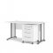 Prisme Schreibtisch mit Rollcontainer weiss