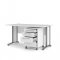 Prisme Schreibtisch mit Rollcontainer weiss