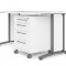 Prisme Schreibtisch mit Rollcontainer weiss
