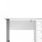 Prisme Schreibtisch mit Rollcontainer weiss