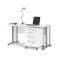 Prisme Schreibtisch mit Rollcontainer weiss
