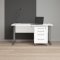 Prisme Schreibtisch mit Rollcontainer weiss