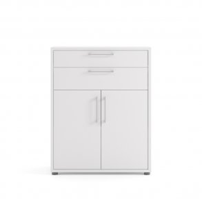 Prisme Büro Aufbewahrung 2 Schubladen und 2 Türen. Weiss.