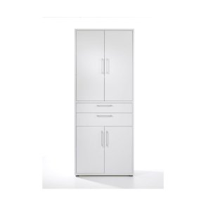 Prisme kontorhyller 4 drer, 2 skuffer hvit.