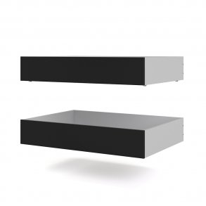 Nada Bett 2 Bettschubladen breite 94 cm, mattschwarz.