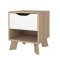 Ikast stolik nocny 1 szuflada, 1 płka dekor dębowy, biały.