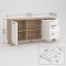 Ikast sk�nk 2 l�ger, 3 skuffer eg dekor, hvid.