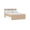 Ikast seng 140x200cm, 2 skuffer, 3 hylder eg dekor, hvid.