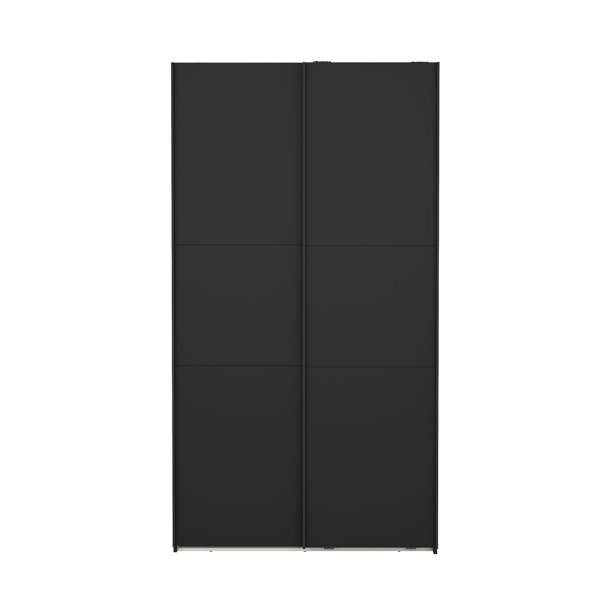 Como Schiebetrenschrank 2 Tren 120x220cm matt schwarz.