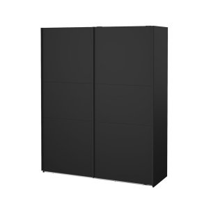 Como Schiebetrenschrank 2 Tren 180x220cm matt schwarz.