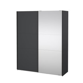Como Schiebetrenschrank 2 Tren 180x220cm matt grau.