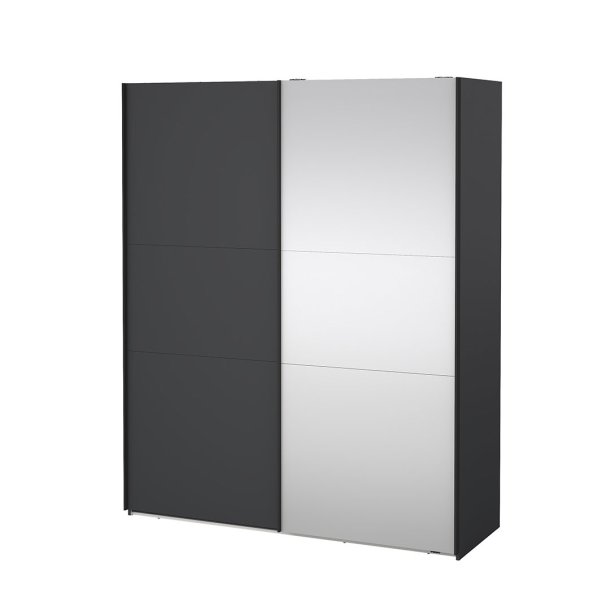 Como Schiebetrenschrank 2 Tren 180x220cm matt grau.