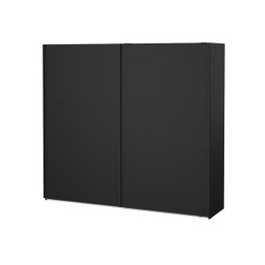 Como Schiebetrenschrank 2 Tren 245x220cm matt schwarz.