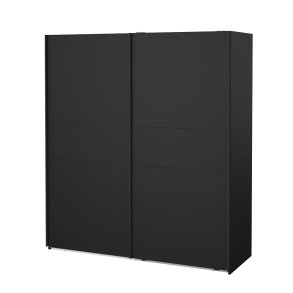 Como Schiebetrenschrank 2 Tren 180x200cm matt schwarz.