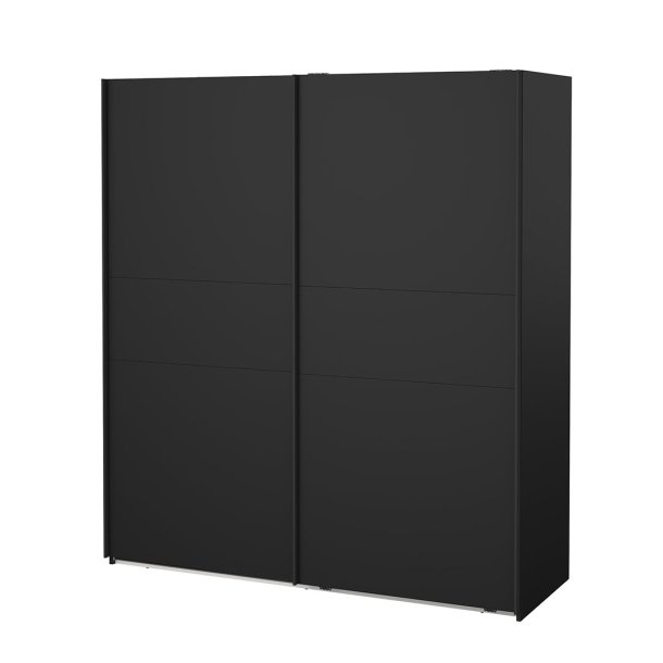 Como Schiebetrenschrank 2 Tren 180x200cm matt schwarz.