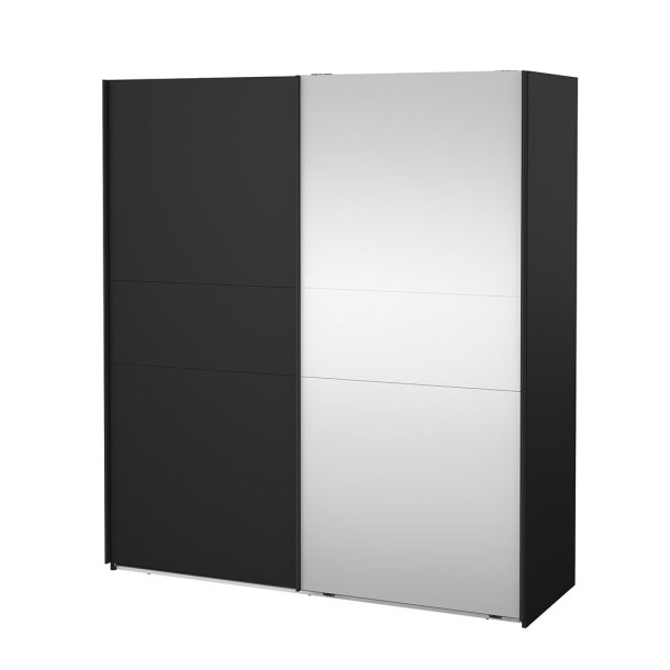 Como Schiebetrenschrank 2 Tren 180x200cm matt schwarz.