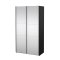 Como Schiebetrenschrank 2 Tren mit Spiegel 120x220cm matt schwarz.