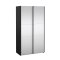 Como Schiebetrenschrank 2 Tren mit Spiegel 120x220cm matt schwarz.