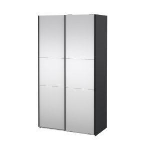 Como Schiebetrenschrank 2 Tren mit Spiegel 120x220cm matt grau.