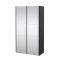 Como Schiebetrenschrank 2 Tren mit Spiegel 120x220cm matt grau.