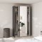 Como Schiebetrenschrank 2 Tren mit Spiegel 120x220cm matt grau.