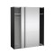 Como Schiebetrenschrank 2 Tren mit Spiegel 180x220cm matt schwarz.